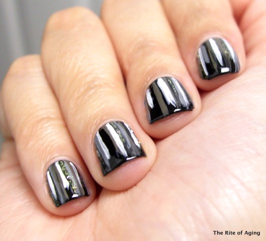 Black and White Waterfall Nail Art | The Rite of Aging