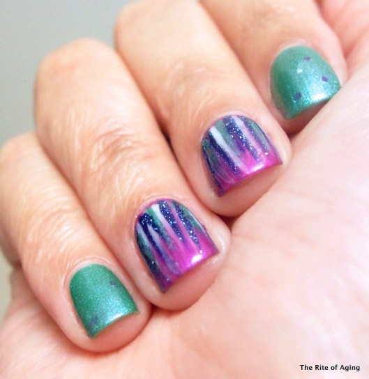 April Showers Waterfall Nail Art | The Rite of Aging