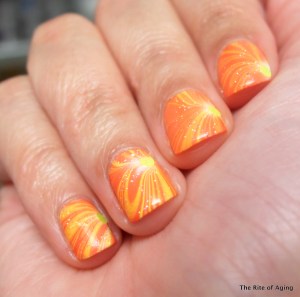 Neon Watermarble with Glitter Accents | The Rite of Aging