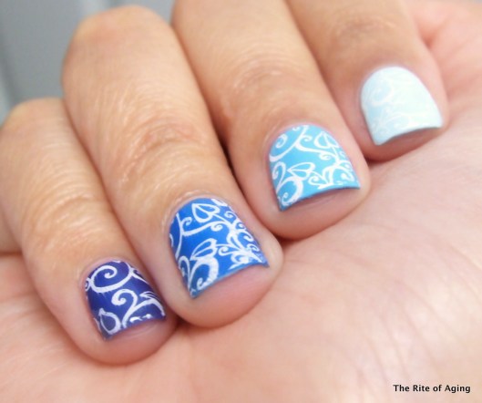 Blue Stamping Ombre | The Rite of Aging
