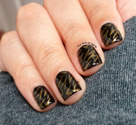 #OMD3Nails Black and Gold Stamping Nail Art | The Rite of Aging