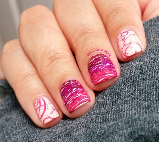 Pink Gradient Sugar-Spun and Stamping #NailArt | The Rite of Aging