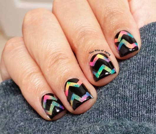 #OMD3NAILS - Neon V Pattern Nail Art | The Rite of Aging