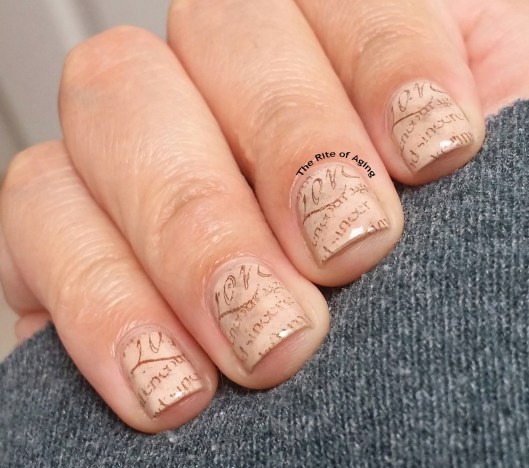 #OMD3NAILS Stamped Handwriting Nail Art | The Rite of Aging