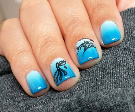 Under the Sea Blue Gradient Nail Art | The Rite of Aging
