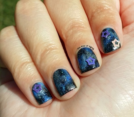 #31DC2015 - Galaxy w/ Star Studs Nail Art | The Rite of Aging