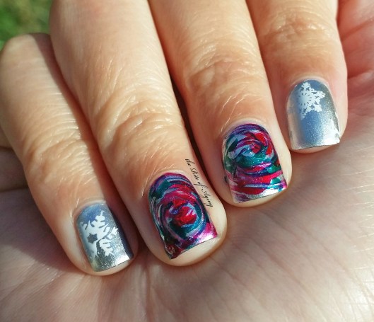 Christmas Needle Drag Nail Art | The Rite of Aging