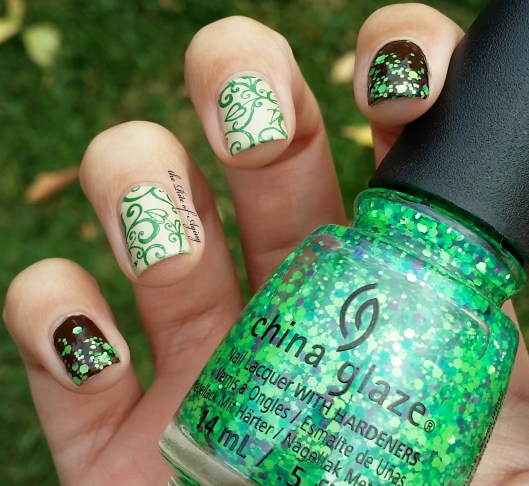 Green Leaves Stamping Nail Art & Video Tutorial | The Rite of Aging