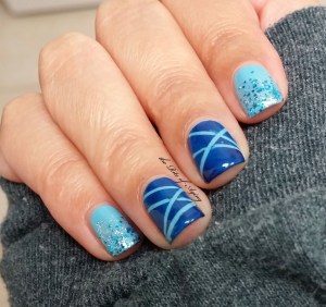 Icy Blue Striping Tape Nail Art | The Rite of Aging