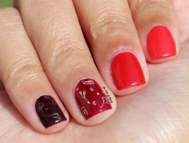 31 Day Global Nail Art Challenge (September 2017) - Day One: Red Ombre and Glitter Accent Nail Art - #31DC2017