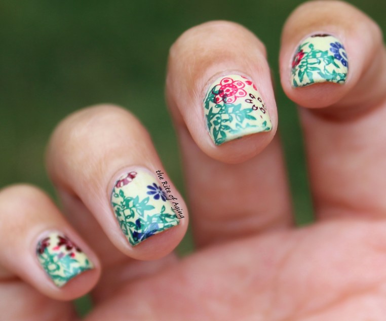 31 Day Nail Art Challenge (September 2017 - #31DC2017) Flowers on the Vine Stamping Nail Art