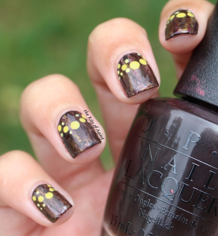 31 Day Nail Art Challenge (September 2017-#31DC2017) Woodgrain HalfMoon Dotticure Nail Art