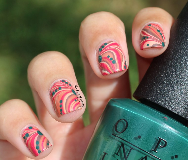 31 Day Nail Art Challenge (September 2017-#31DC2017) Washington DC Collection Watermarble ft. OPI Nail Art