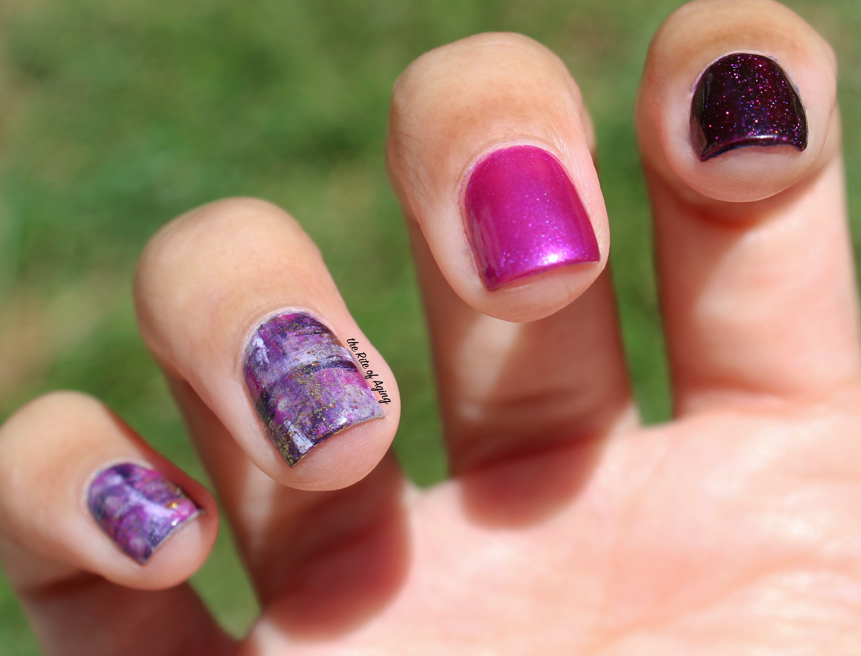 31 Day Global Nail Art Challenge (September 2017 - #31DC2017) Day Six: Purple Plaid Watercolor Nail Art