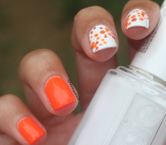 31DC2018 - 31 Day Challenge: Orange Dotticure Nail Art ft. Essie, Chanel, Color Club